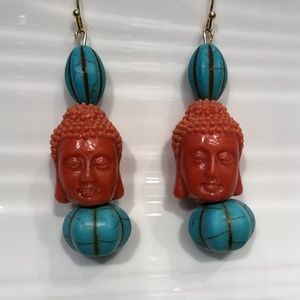 Handmade Turquoise & Coral Earrings